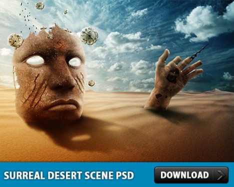 Plantilla de desierto y arena en Photoshop