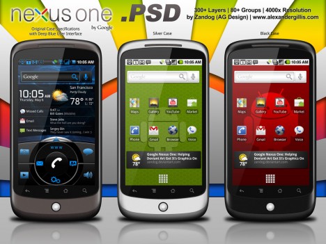 Plantilla de Android PSD con Nexus One