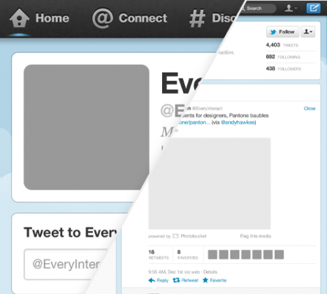 Plantilla de Twitter GUI para Photoshop PSD